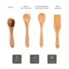 71VkP5pynfL_778b0d74-7fc4-446d-9394-71edc6874f05 Olive Wooden Kitchen Utensils Set of 4 - Salad Fork, Spoon Set, Ladle & Flat Spatula - Darido