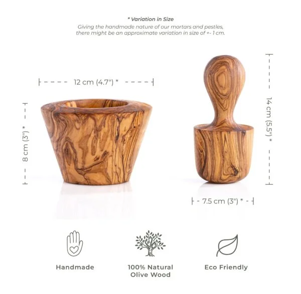 Mortar and pestle set - TH - 18x12cm - Darido