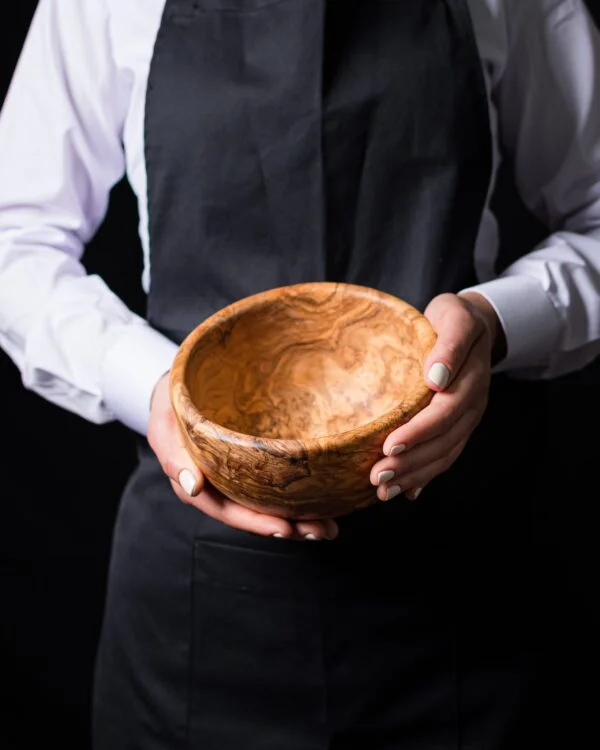Round Salad Bowl 18x14 cm with Utensils