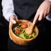 Round Salad Bowl 18x14 cm with Utensils