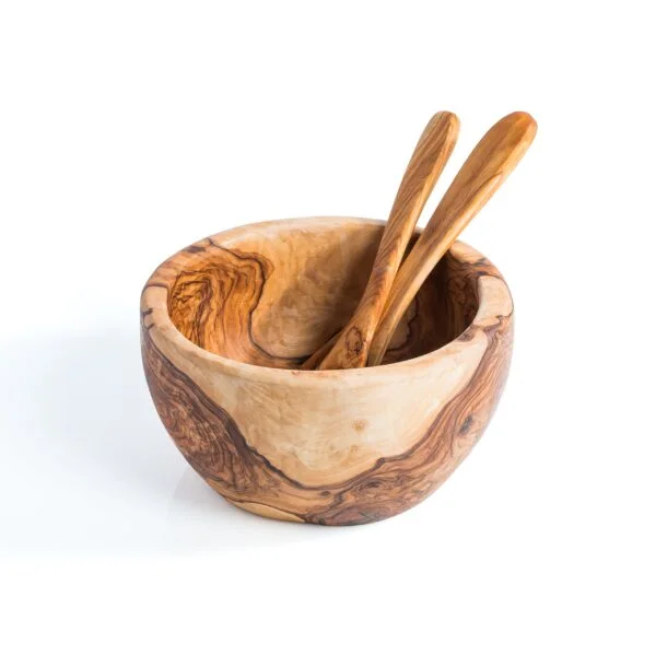 Round Salad Bowl 18x14 cm with Utensils