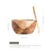 Round Salad Bowl 18x14 cm with Utensils